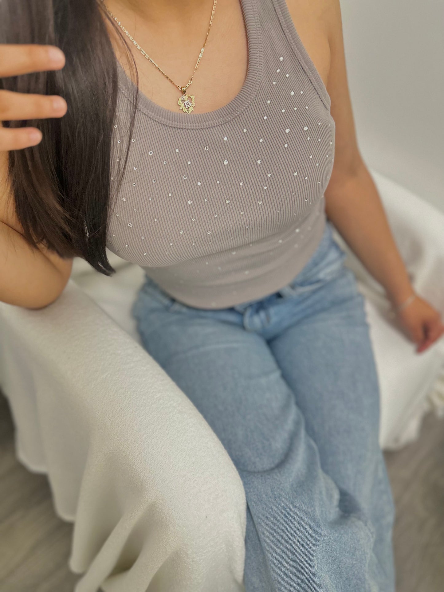Gray Nail Tech Sleeveless Shirt
