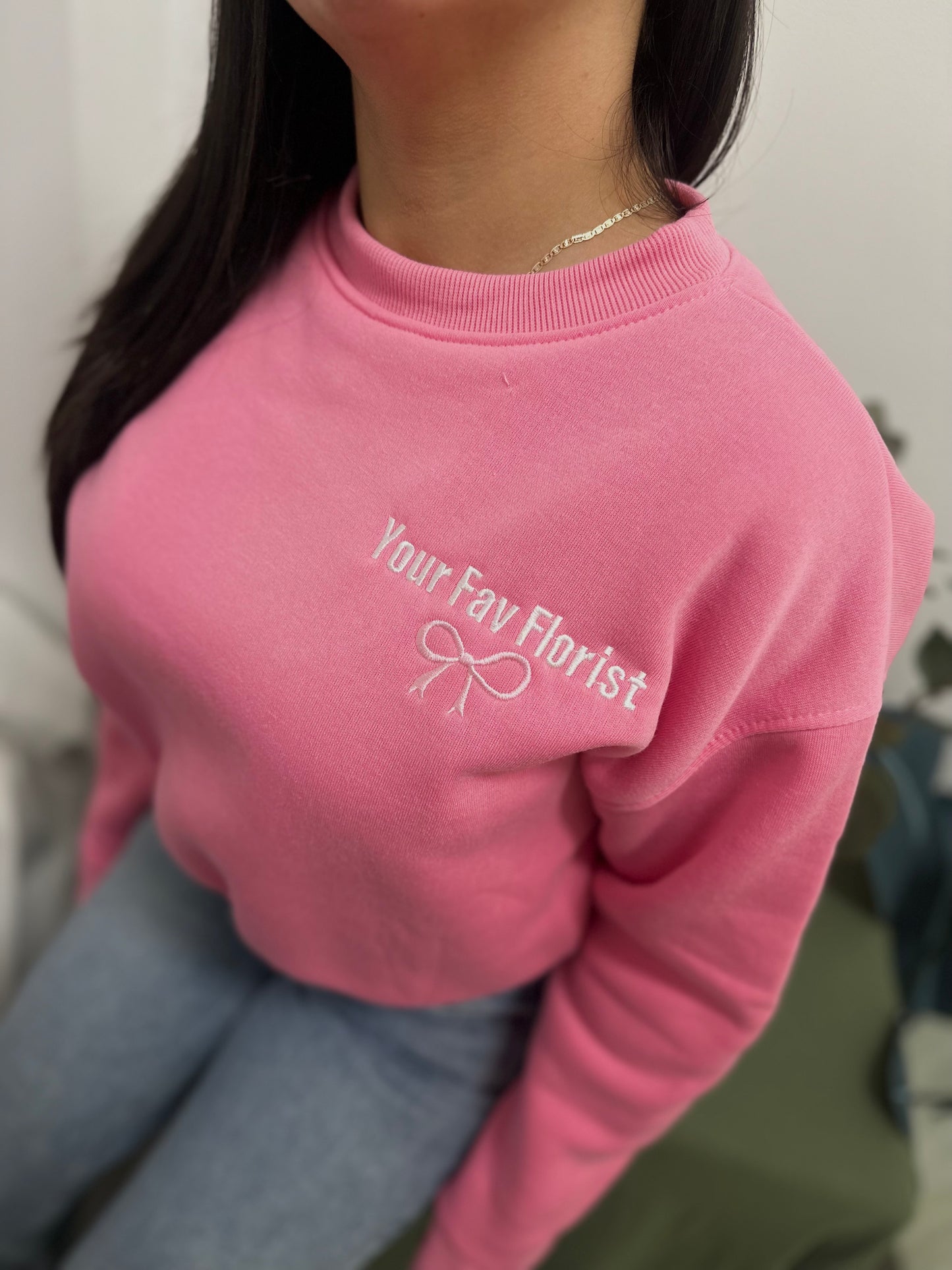 Pink Your Fav Florist Sweater