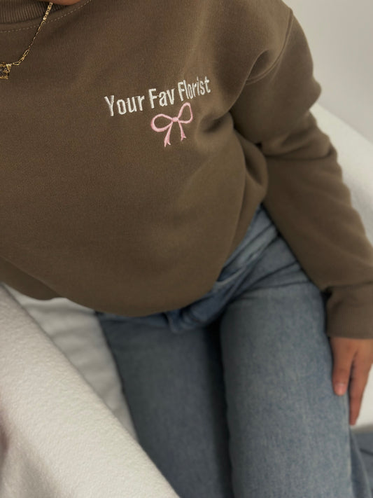 Brown Your Fav Florist Sweater
